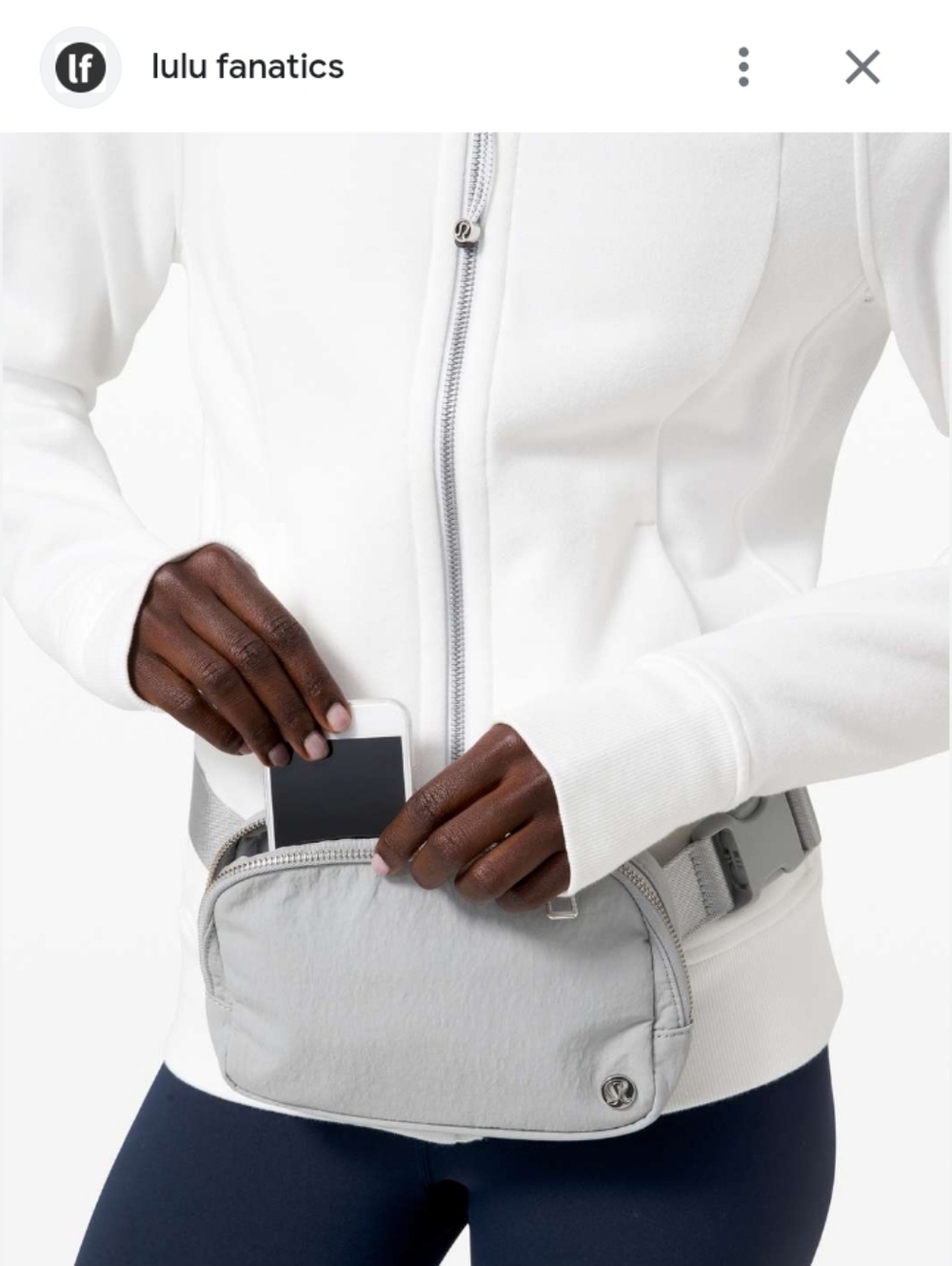 Lululemon Everywhere Belt Bag 1L Silver Drop/White Unisex